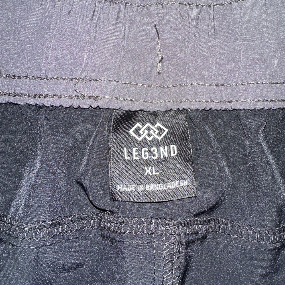 LEG3ND Mens Shorts Athletic 7" Inseam Gym Workout Black Gray - Picture 2 of 4
